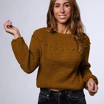 Jersey corto de crochet color mostaza