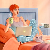 Momento relax Mi Proyecto del curso: Ilustración animada en Photoshop: crea una atmósfera única