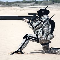 Desert Soldier with Mechanical Exoskeleton