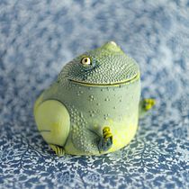Textured Ceramic Froggy Character Sculpture