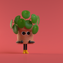 Pilea Pot Buddy 3D Character