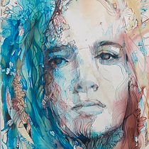 My project for course: Experimental Portraiture with Ink, Tea and Alcohol