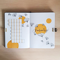 January Bullet Journal Monthly Spread