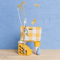 Yellow Gingham Clutch Still Life
