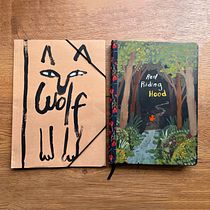 Wolf sketchbook and painted Red Riding Hood