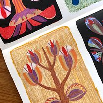 Stylized Floral Tree in Gouache