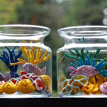 Crocheted Mini Ocean in Jars
