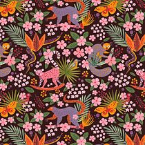 Tropical Wildlife Floral Pattern
