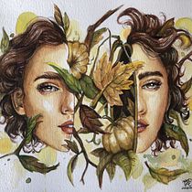 Meu projeto do curso: Retrato com natureza em aquarela