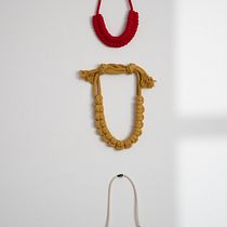 Knotted Mustard Macramé Necklace