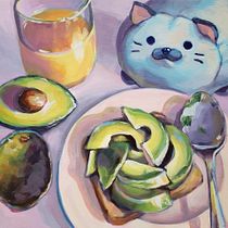 Avocado Toast Still Life in Oil