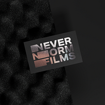 Never Norm Films metallic logo