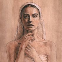 Portret kobiety w technice sanguine