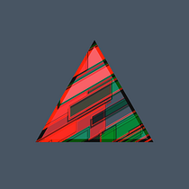 Geometric Triangle with Glitch Stripes