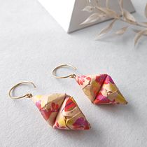 Floral Origami Diamond Paper Earrings