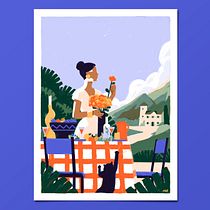 Déjeuner champêtre en couleurs vives