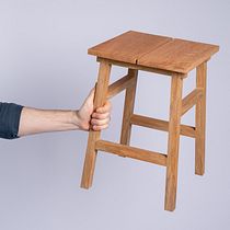 Handmade Oak Stool with Split Top