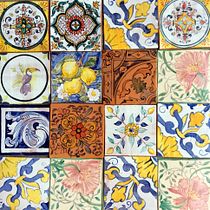 Painéis de azulejos pintados à mão