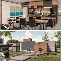 Casa moderna de madera y hormigón