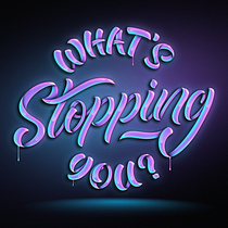 What's Topping You? en lettering 3D neon