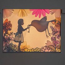 La llave del pájaro en papercut