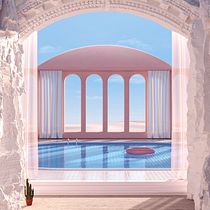 Pastel Arched Poolroom with Float ring