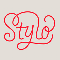 Retro Red Script Lettering "Stylo