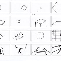 Hand-Drawn Cube Transition Storyboard