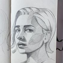 Mi proyecto del curso: Cuaderno de retratos a línea con grafito