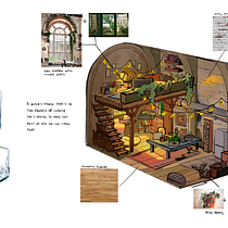 Cozy Loft Witch Studio Illustration