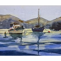 Il mio progetto del corso: Pittura di paesaggi marini ad acquerello