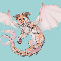 Tigre-morcego-dragão! :) Meu projeto do curso: Design e ilustração de criaturas fantásticas