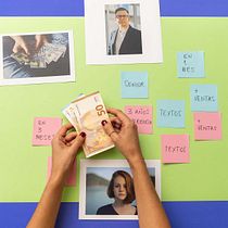 Plan de ventas con billetes y notas