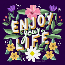 Aproveite a Vida em Lettering Floral