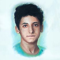 Retrato realista en pastel tiza