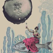 Mi proyecto del curso: Collage digital para ilustración editorial vintage. Poema La Luna