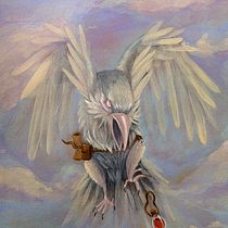 Corbeau fantastique en acrylique