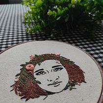 My project for course: Embroidery portraits on fabric