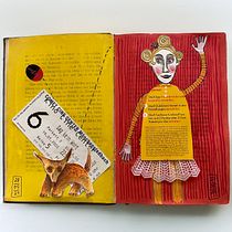 Papierpuppe mit Fuchs-Collage