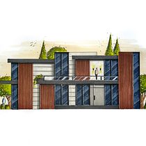 Modern two-story marker rendering