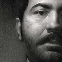 Autorretrato en grafito y pastel
