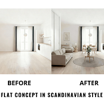 Flat concept in scandinavian style