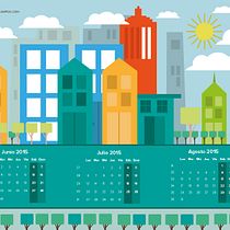 Calendar - Geometric City. Un projet de Br et ing et identité de TITO CAMPOS - 13.08.2014