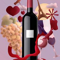 Mi Proyecto del curso Ilustración - Cartel para un vino francés. Traditional illustration project by Marga - 04.19.2015