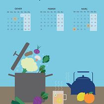 Calendario de frutas estacionales.. Un projet de Design , Design graphique et Illustration traditionnelle de Tània García Jiménez - 10.08.2015