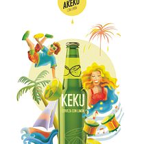 Proyecto final Keku (cerveza con limón). Traditional illustration project by María José Salva Rez - 12.12.2015