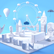 LONDON: Mi Proyecto del curso: Dirección de Arte con Cinema 4D. 3D project by Ramón Torres - 03.15.2016