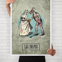 Cartelismo ilustrado. Cartel para el grupo de punk Las Vulpes.. Un proyecto de Diseño gráfico, Ilustración tradicional, Música y Collage de Uri - 27.02.2021