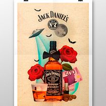 Jack Daniel's Still Life Poster. Direção de arte, Design, Design gráfico e Ilustração tradicional projeto de Víctor Avilés - 06.05.2016