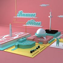 Ciudad de Buenos Aires en C4D. 3D, and Design project by Adrián Martini - 11.13.2016